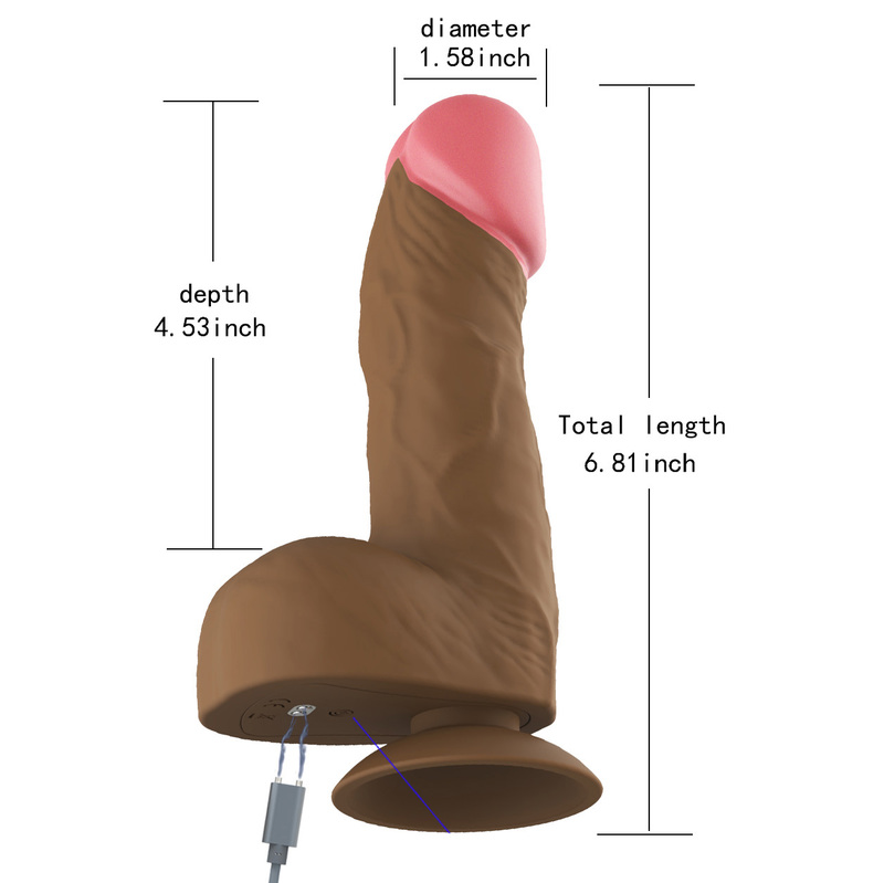 (image for) Rotation Wireless Realistic Dildo - 6.8"